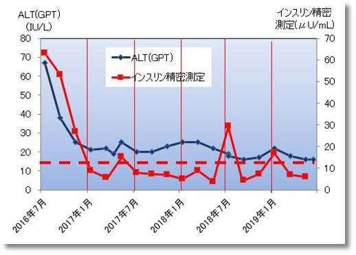 2019上期のALT(GPT)とインスリン精密測定