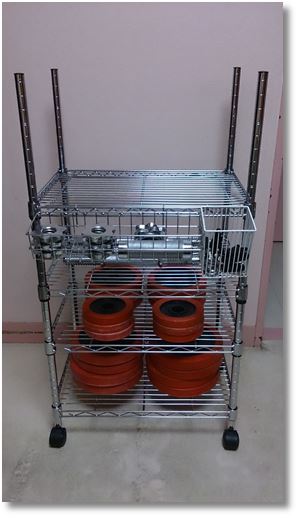 高さを下げたワイヤーラック