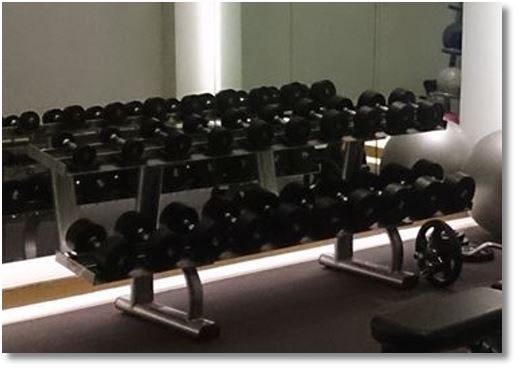 トレーニングジムのダンベル